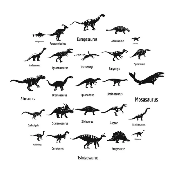 Nombre de dinosaurios imágenes de stock de arte vectorial | Depositphotos