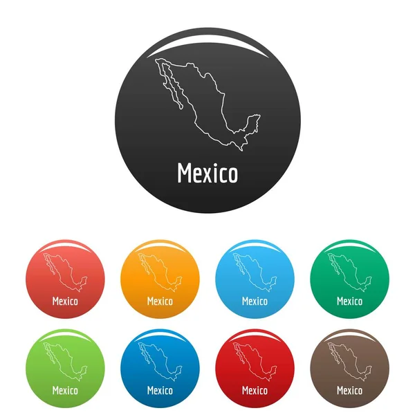 México mapa linha fina vetor simples — Vetor de Stock