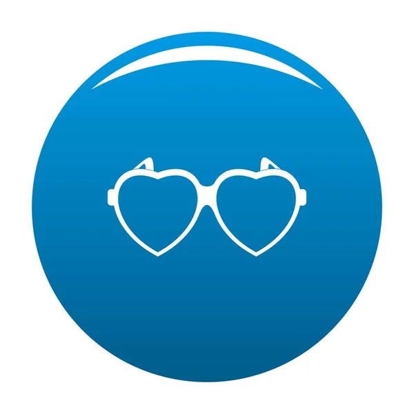 Corazón gafas icono azul vector — Archivo Imágenes Vectoriales