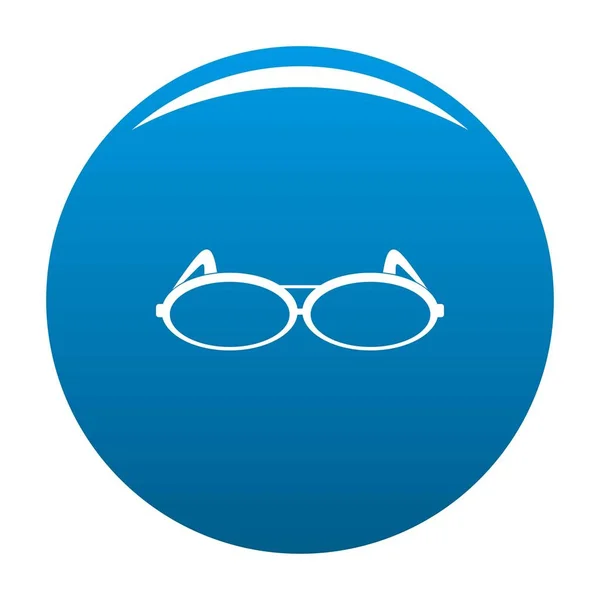 Runda glasögon ikonen blå vektor — Stock vektor