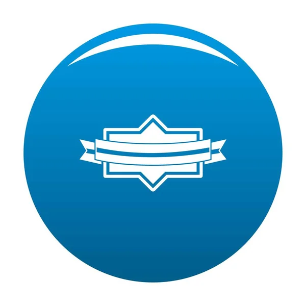 Odznaka ikonę niebieski wektor wstążka — Wektor stockowy