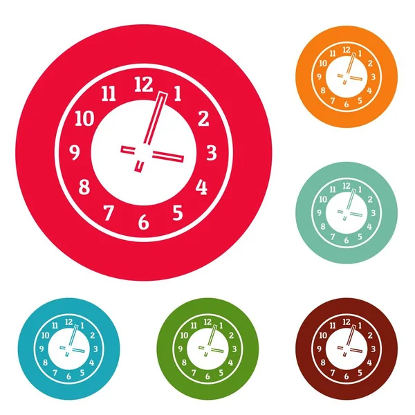 Reloj iconos concepto círculo conjunto vector — Archivo Imágenes Vectoriales