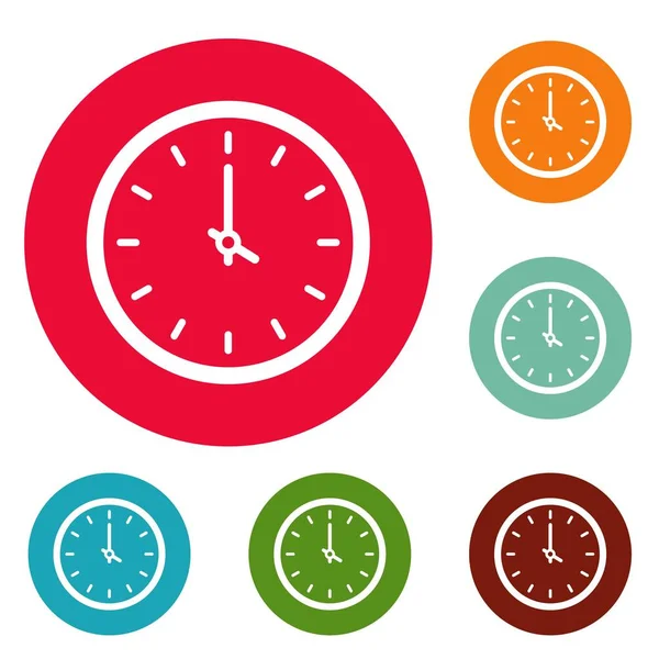 Orologio tempo icone cerchio set vettoriale — Vettoriale Stock