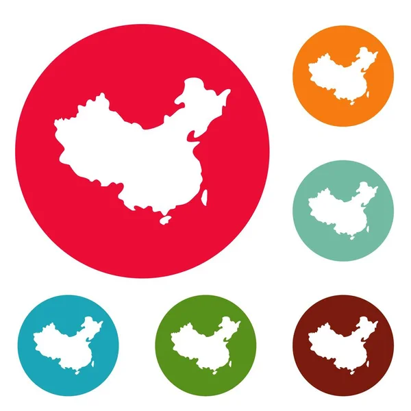 China Karte Symbole Kreis setzen Vektor — Stockvektor