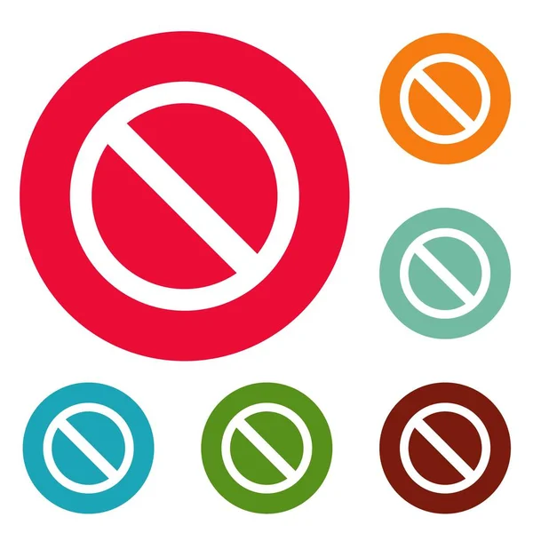 Prohibition sign or no sign icons circle set vector — Stock Vector