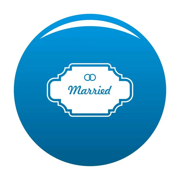 Ícone de etiqueta casada vetor azul — Vetor de Stock