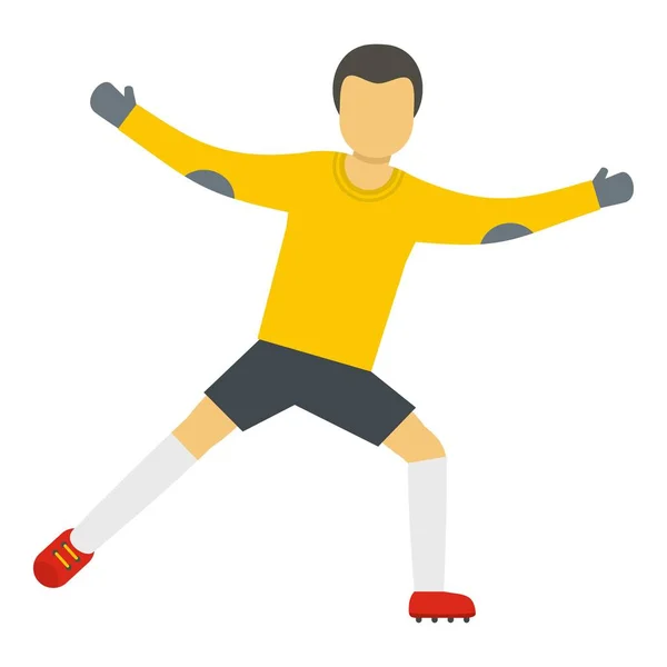 Goalkeeper icon, flat style — Stock Vector