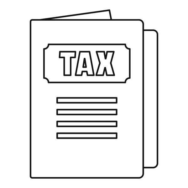 Daňové ikona, styl osnovy — Stockový vektor
