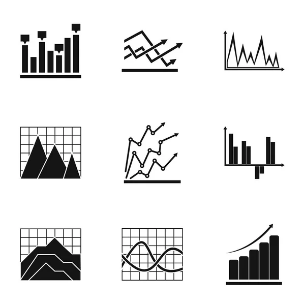 Набор значков проектных графов, простой стиль — стоковый вектор