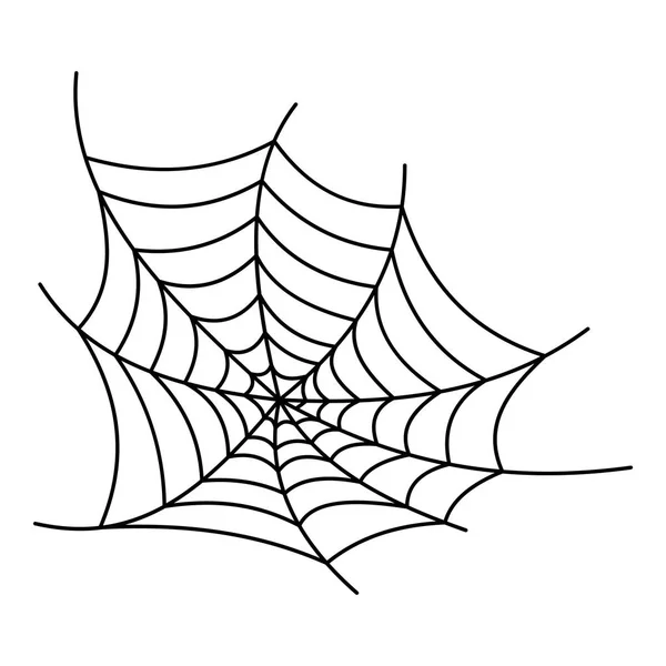 Ürkütücü spiderweb simgesi, anahat stili — Stok Vektör