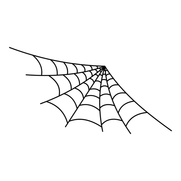 Semi redonda spiderweb ícone, estilo esboço — Vetor de Stock