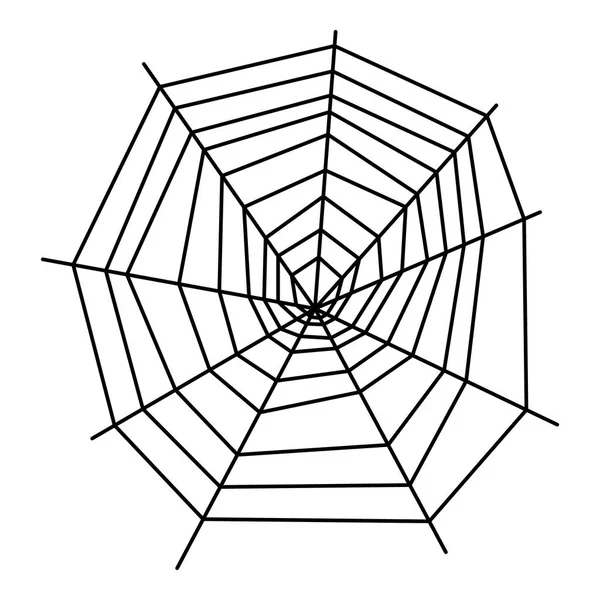 Kurulan spiderweb simgesi, anahat stili — Stok Vektör