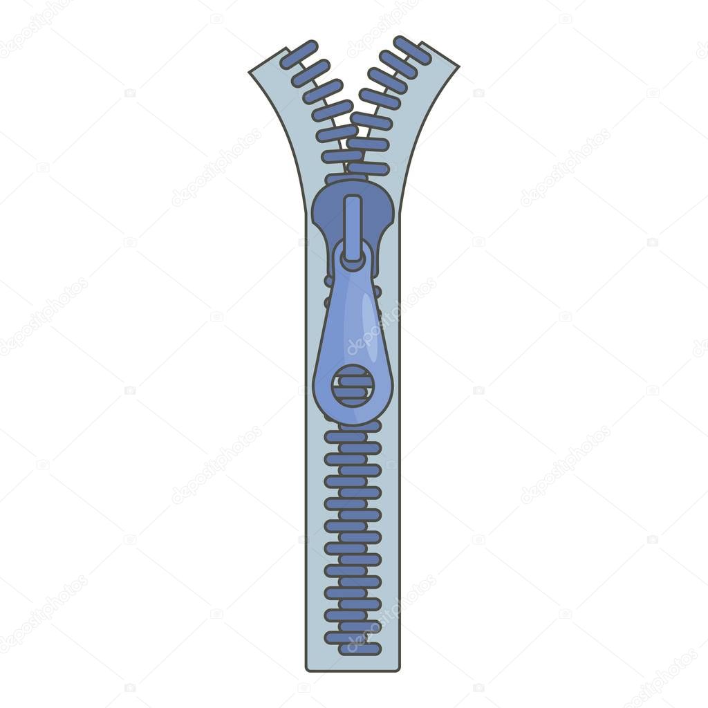 Fastener zip icon, cartoon style