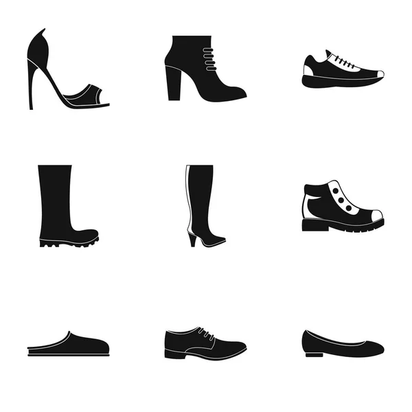 Conjunto de iconos Jackboot, estilo simple — Vector de stock