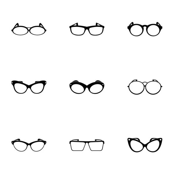 Conjunto de iconos de gafas graduadas, estilo simple — Archivo Imágenes Vectoriales