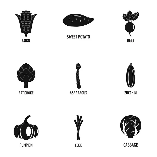 Conjunto de iconos de eneldo, estilo simple — Vector de stock