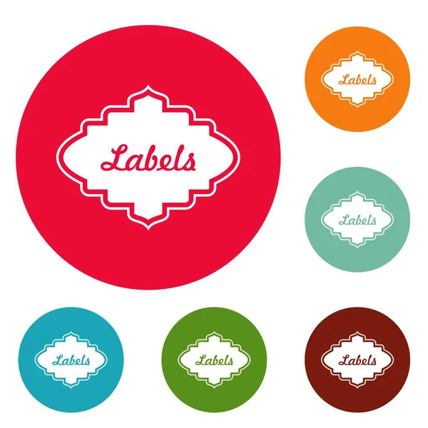 Label icons circle set vector — Stock Vector