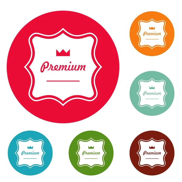 Etiqueta premium iconos círculo conjunto vector — Archivo Imágenes Vectoriales