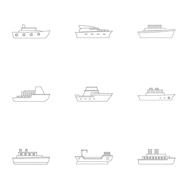 Набір іконок yachtsman, тип контуру — стоковий вектор