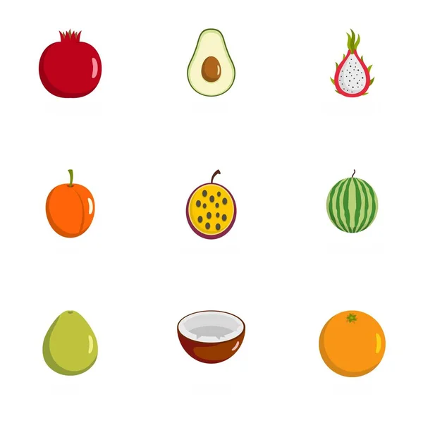 Berry Icons set, düz stil — Stok Vektör