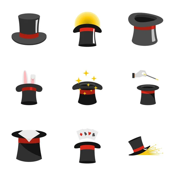 Topper iconen set, vlakke stijl — Stockvector