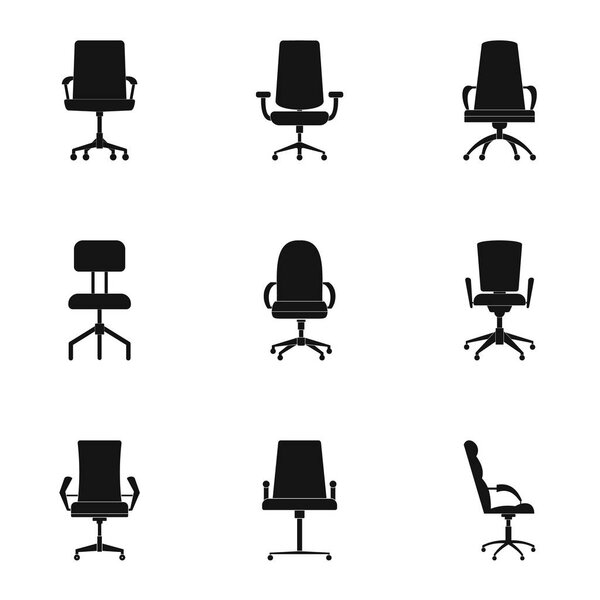 Seat icons set, simple style