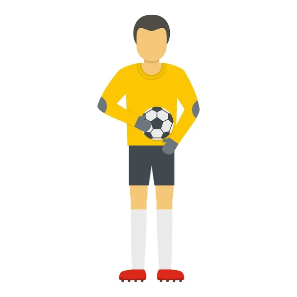 Player with ball icon, flat style — Stock Vector