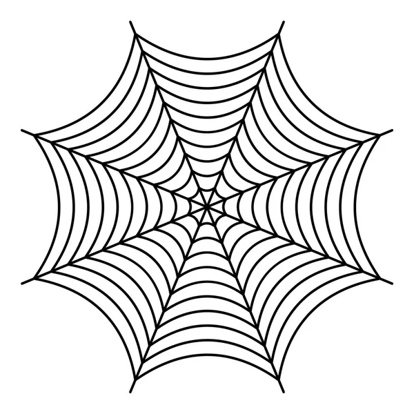 Güzel spiderweb simgesi, anahat stili — Stok Vektör