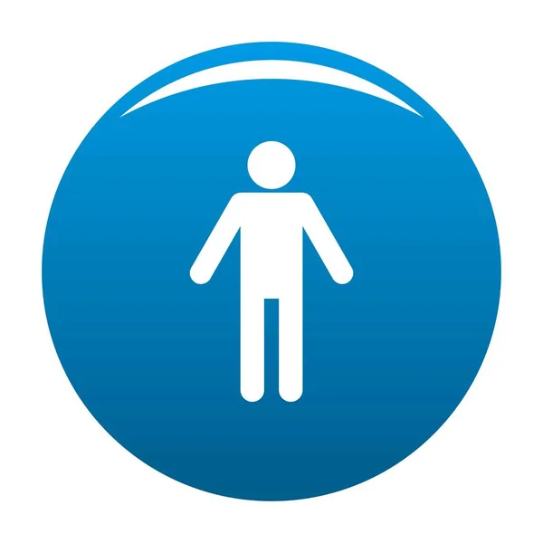 Stick figure stickman icône vecteur bleu — Image vectorielle