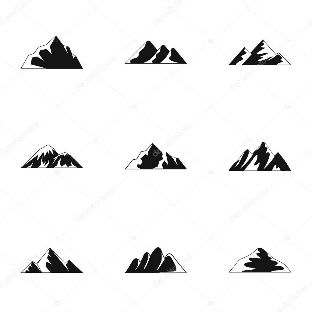 Plateau icons set, simple style