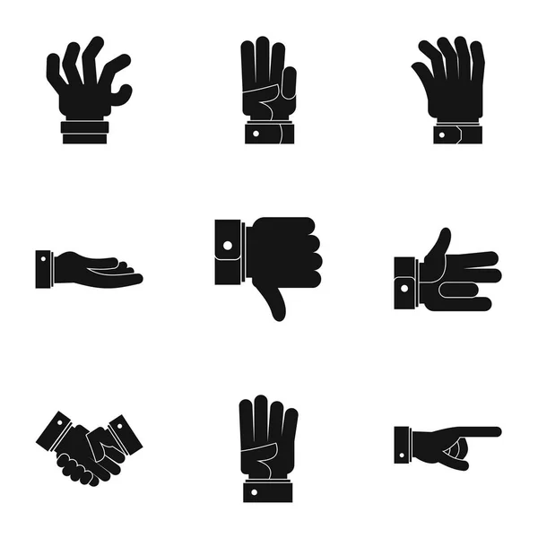 Mime icons set, simple style — Stock Vector