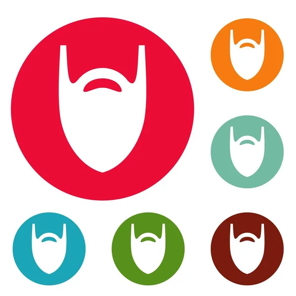 Moda barba iconos círculo conjunto vector — Vector de stock