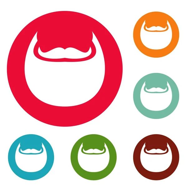 Мужская борода иконы круга набор вектор — стоковый вектор