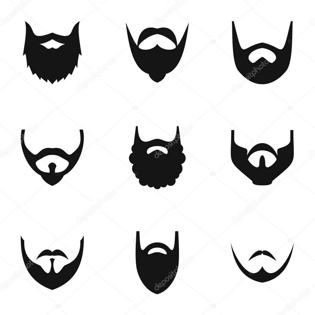 Haircut icons set, simple style
