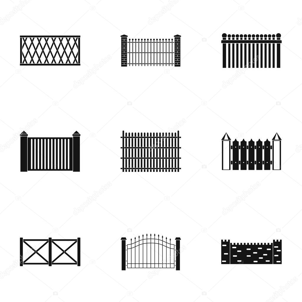Entrance icons set, simple style