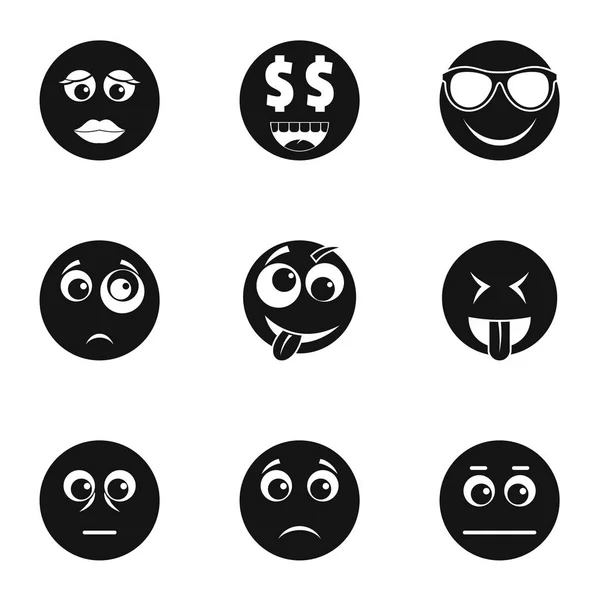 Physiognomy icons set, simple style — Stock Vector