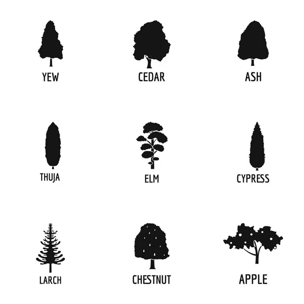 Conjunto de iconos de la industria forestal, estilo simple — Vector de stock