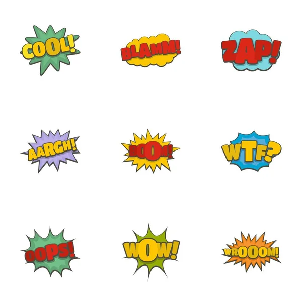 Conjunto de iconos de discográfica, estilo de dibujos animados — Vector de stock
