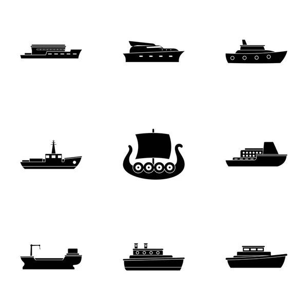 Námořnické ikony nastavit, jednoduchý styl — Stockový vektor