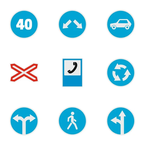 Conjunto de iconos de marca de guía, estilo plano — Vector de stock