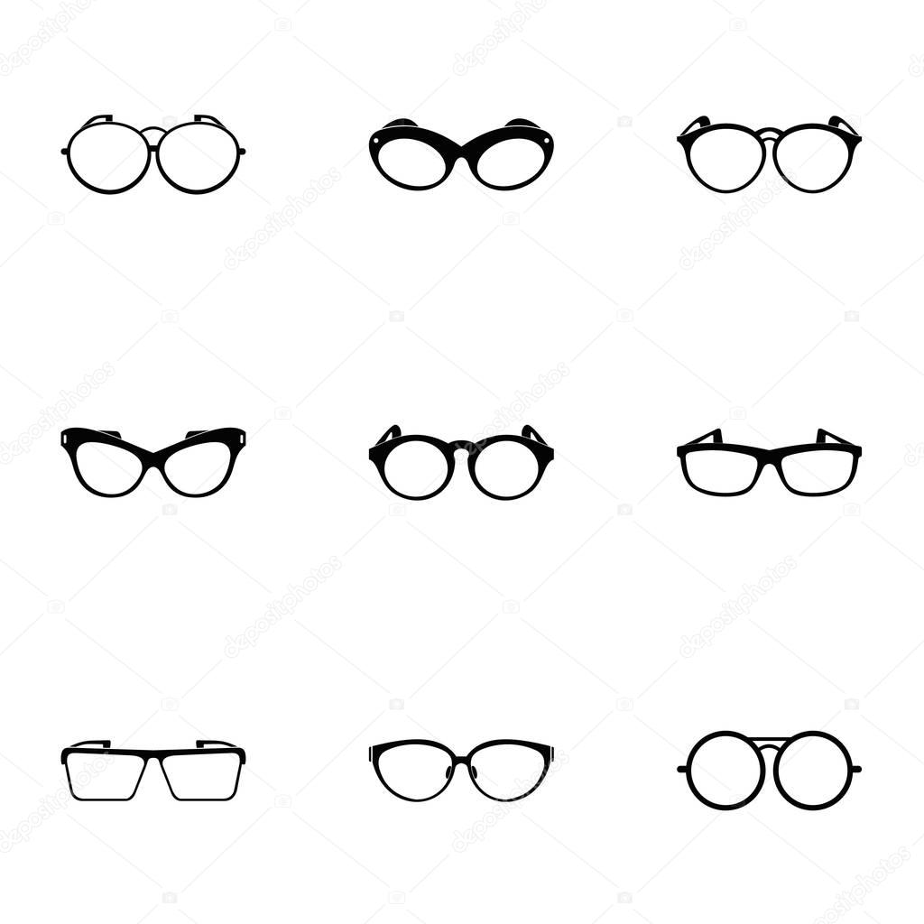Safety glasses icons set, simple style
