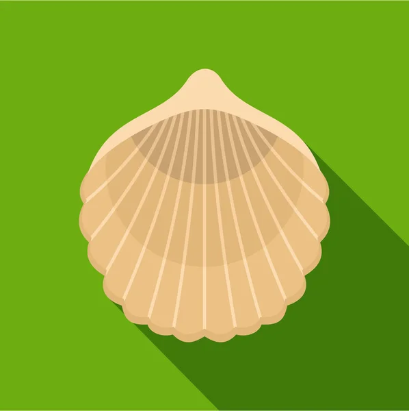 Belle icône coquille, style plat — Image vectorielle