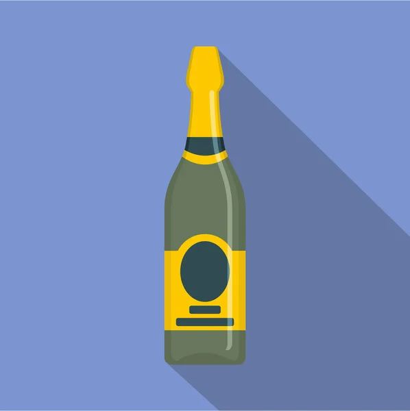 Urlaub Champagner-Ikone, flacher Stil — Stockvektor