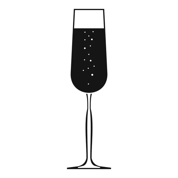 Sklenka šampaňského ikony, jednoduchý styl — Stockový vektor