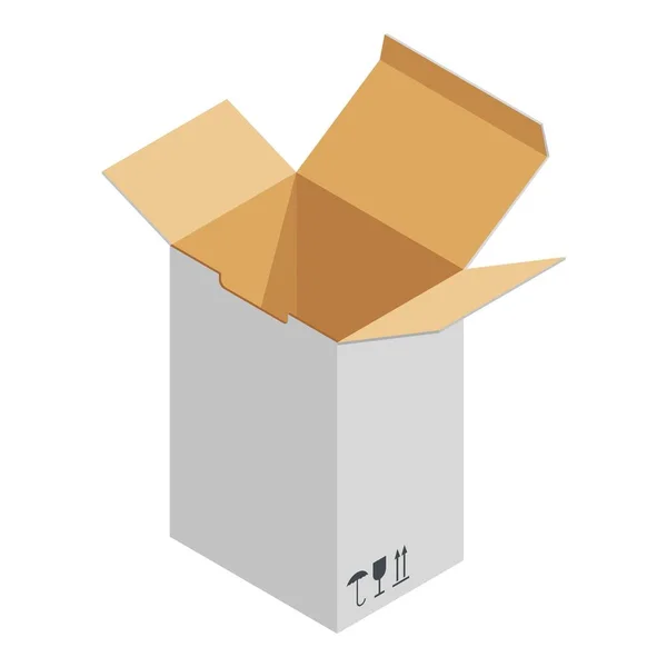 Langes Box-Symbol, isometrischer Stil — Stockvektor