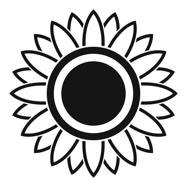 Bright sunflower icon, simple style — Stock Vector