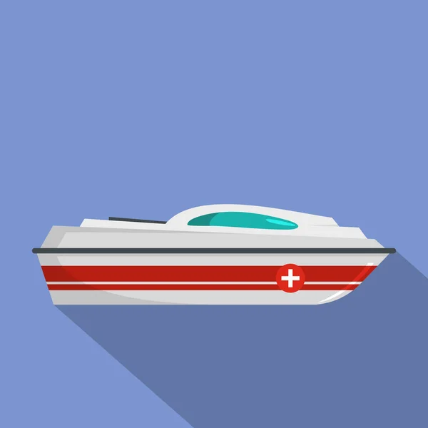 Icône bateau, style plat — Image vectorielle