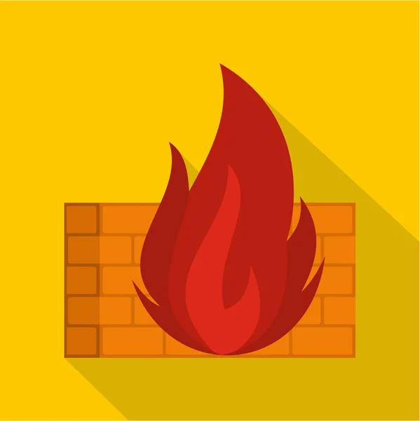 Burning icono de seguridad, estilo plano — Vector de stock