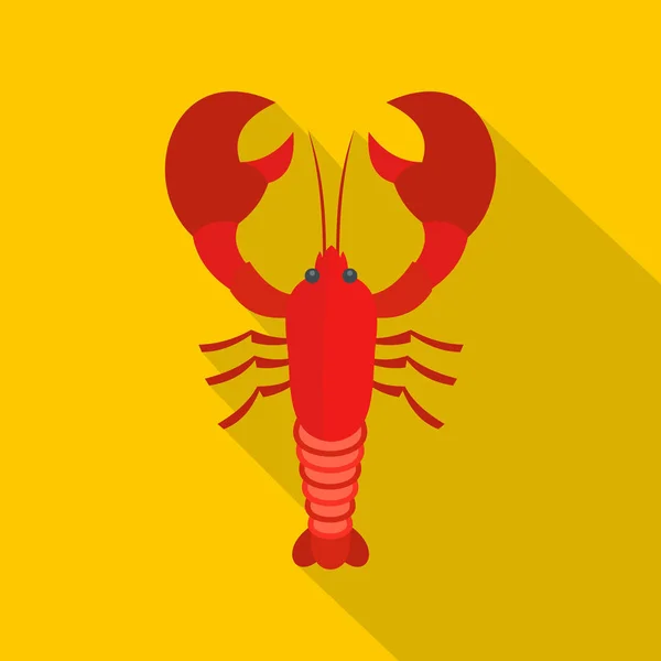 Ikon lobster, gaya datar - Stok Vektor