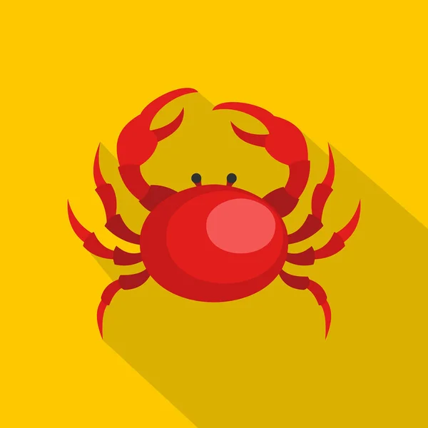 Crab icon, flat style — Stock Vector